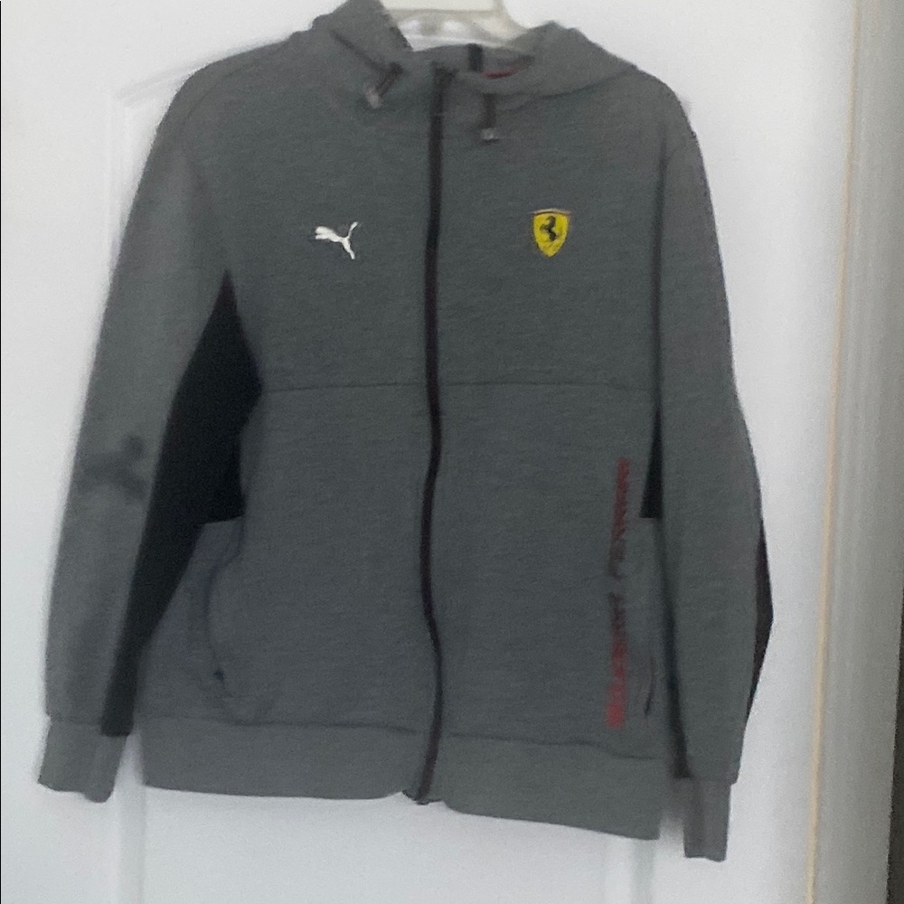 Puma Gray Hooded Jacket with Ferrari Logo